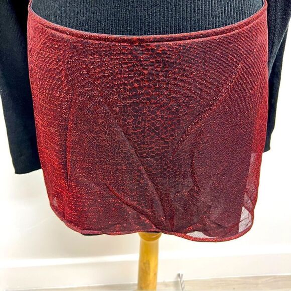 Lip Service miniskirt size L. Sheer red sparkly snakeskin print. Vintage - Picture 8 of 13